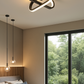 Hdc Modern Infinity LED Contemporary Black Flush Mount Ceiling Light Fixture for Bedroom, Living Room & Office