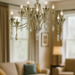 HDC Classic Luxe Fluted-Brass Crystal Drop 12-Head Chandelier For Living Room