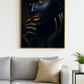 HDC Noir Gold Luxe Portrait Art Canvas Painting Home Decor Crystal Wall Painting