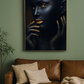 HDC Noir Gold Luxe Portrait Art Canvas Painting Home Decor Crystal Wall Painting