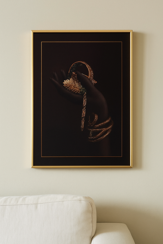 HDC olden Bloom Hand – Luxury Crystal Canvas Art Painting Home Decor Crystal Wall Painting