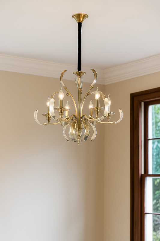 HDC Antique Aurelia Crystal-Flare 6-Head Luxury Chandelier