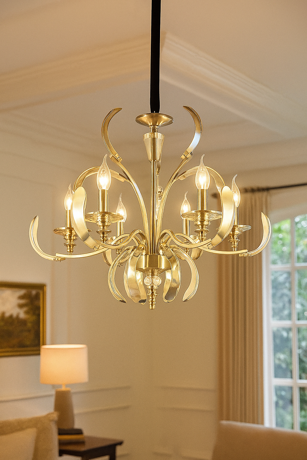 HDC Antique Aurelia Crystal-Flare 6-Head Luxury Chandelier