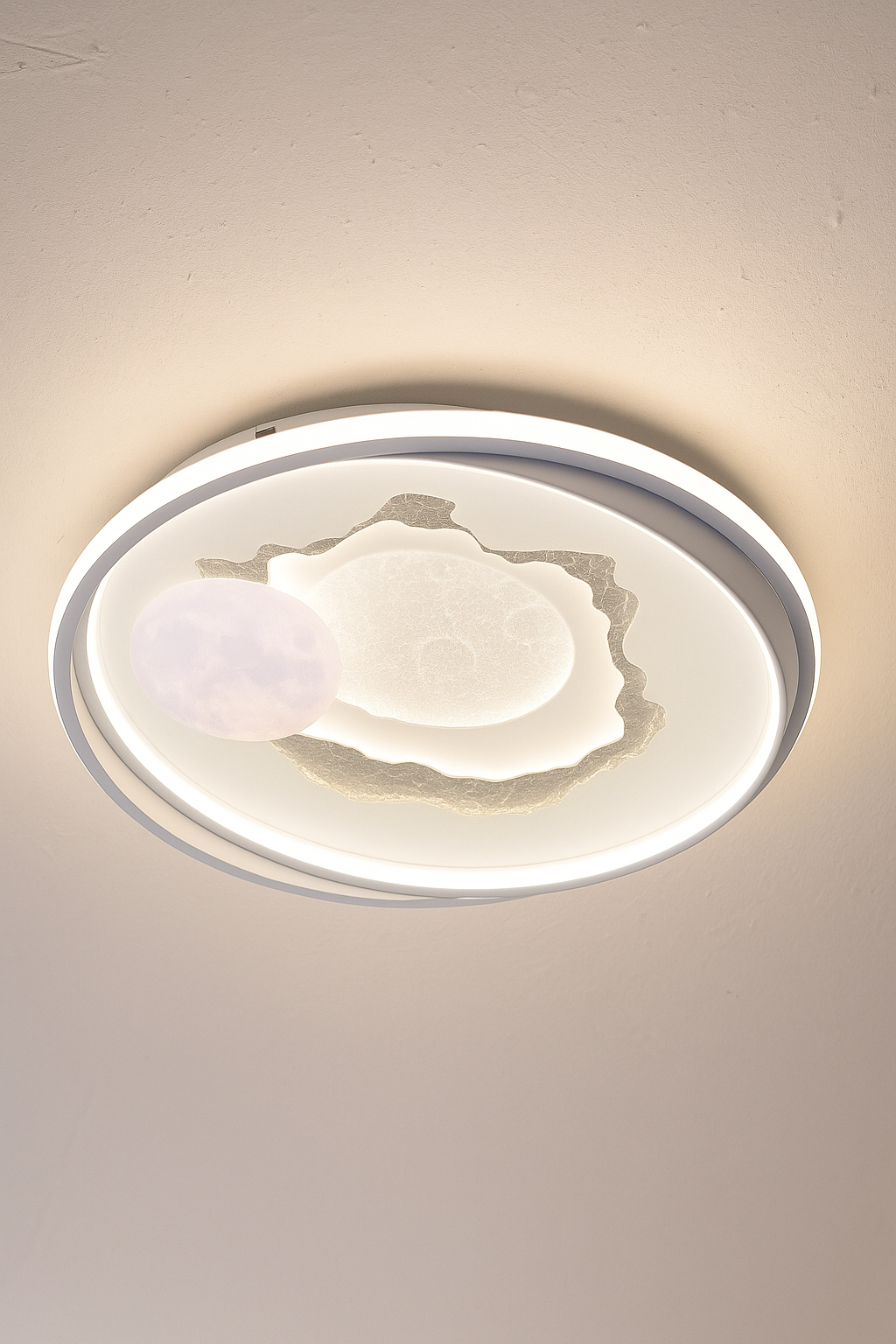 HDC Lunar Aura Halo Modern Moon Glow Panel LED Ceiling Light