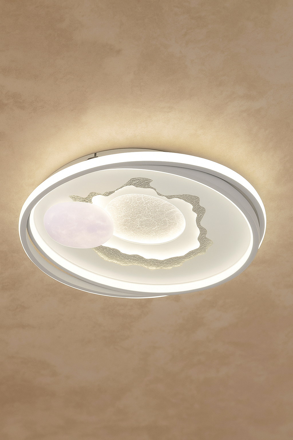 HDC Lunar Aura Halo Modern Moon Glow Panel LED Ceiling Light
