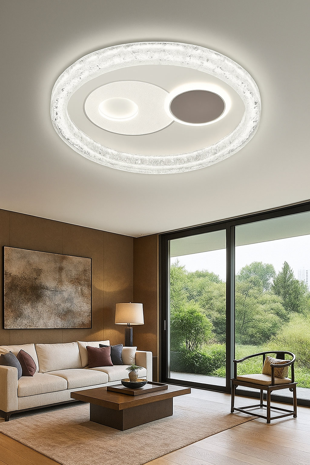 HDC Designer Panel Crystal Orbit Harmony LED Ceiling Light