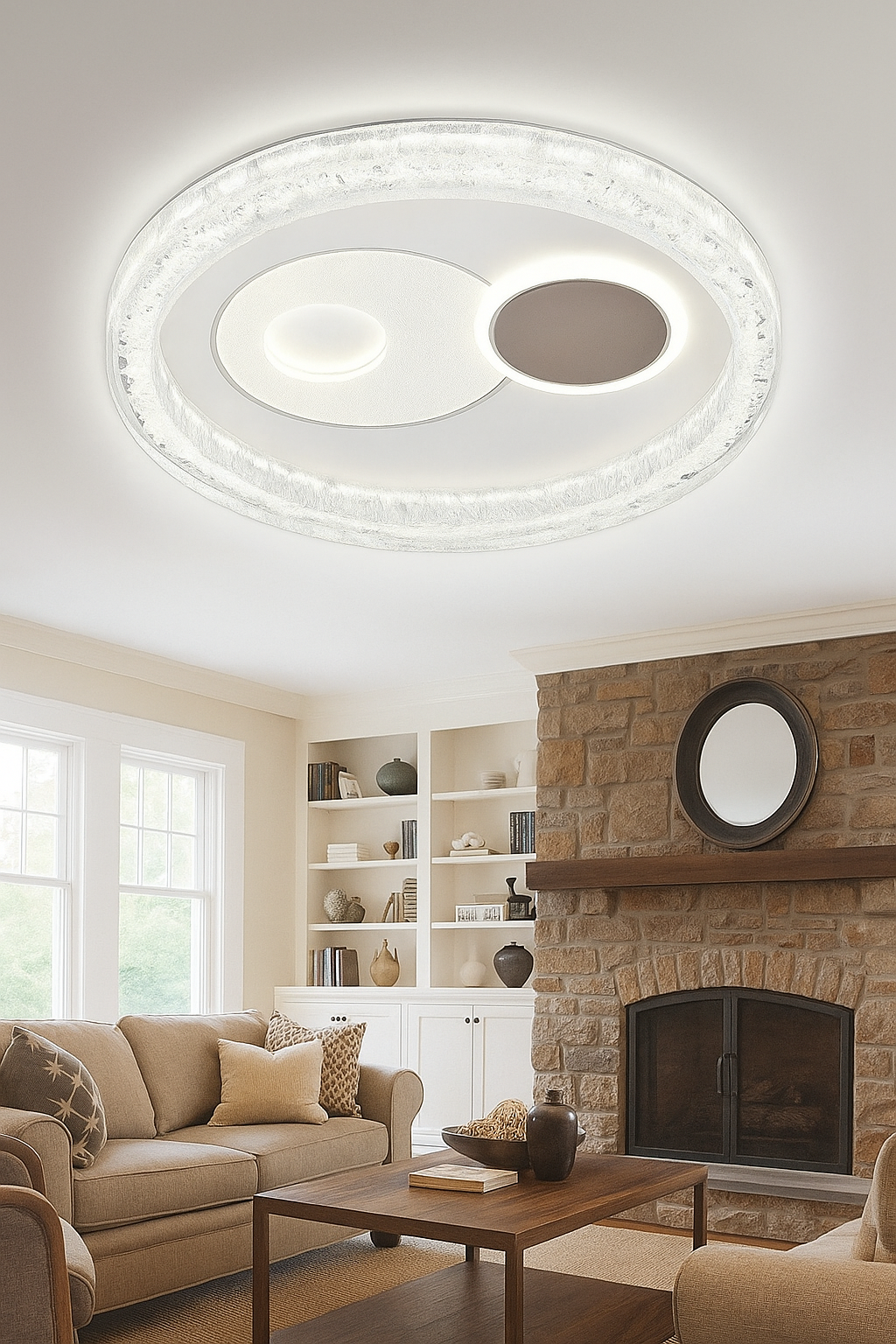 HDC Designer Panel Crystal Orbit Harmony LED Ceiling Light