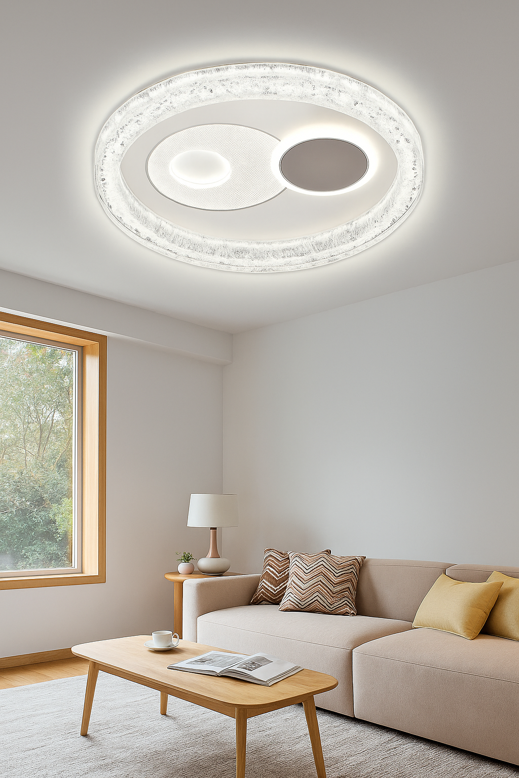 HDC Designer Panel Crystal Orbit Harmony LED Ceiling Light