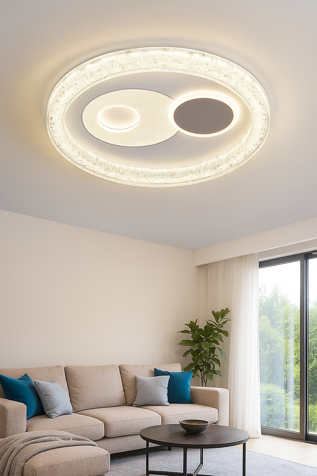 HDC Designer Panel Crystal Orbit Harmony LED Ceiling Light