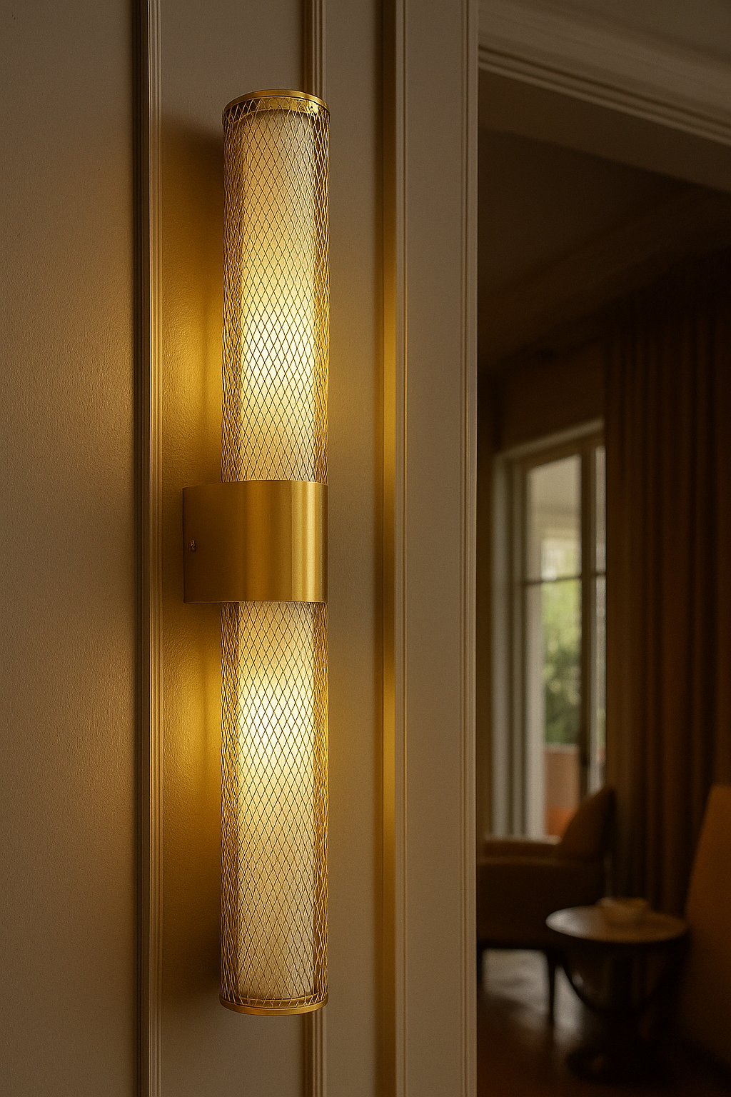 Hdc 18W Gold Mesh LED Wall Light  for Living Room, Bedroom & Hallway