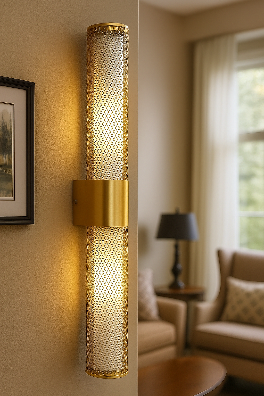 Hdc 18W Gold Mesh LED Wall Light  for Living Room, Bedroom & Hallway