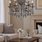 HDC 6-Light Luxe Pearl-Black Crystal Elegance Chandelier For Living Room
