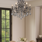 HDC 6-Light Luxe Pearl-Black Crystal Elegance Chandelier For Living Room