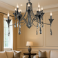 HDC 16-Light Grand Design Luxury Pearl Black Crystal Chandelier For Living Room