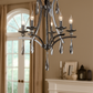 HDC 6-Light Elegant Pearl Black Crystal Chandelier – Luxe Curved Arm Design