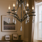 HDC 6-Light Elegant Pearl Black Crystal Chandelier – Luxe Curved Arm Design