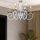 HDC 6-Light Classic Decorative Elegant French-White Curved Arm Chandelier with Gold Accents