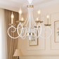 HDC 6-Light Classic Decorative Elegant French-White Curved Arm Chandelier with Gold Accents