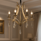 HDC 6-Light Classic Luxury Elegant Antique Brass & Amber Crystal Chandelier