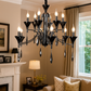HDC 12-Light Elegant Pearl Black & Smoke Grey Crystal Chandelier For Living Room