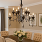 HDC 12-Light Elegant Pearl Black & Smoke Grey Crystal Chandelier For Living Room