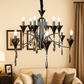 HDC 12-Light Elegant Pearl Black & Smoke Grey Crystal Chandelier For Living Room