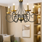 HDC 6-Light Decorative Classic Matt Black & Antique Gold Chandelier
