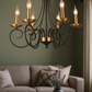 HDC 6-Light Decorative Classic Matt Black & Antique Gold Chandelier