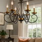 HDC 6-Light Decorative Classic Matt Black & Antique Gold Chandelier