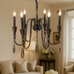 HDC Elegant Pearl Black 6-Light Crystal Chandelier – Luxury Smoke Grey Edition