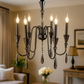 HDC Elegant Pearl Black 6-Light Crystal Chandelier – Luxury Smoke Grey Edition