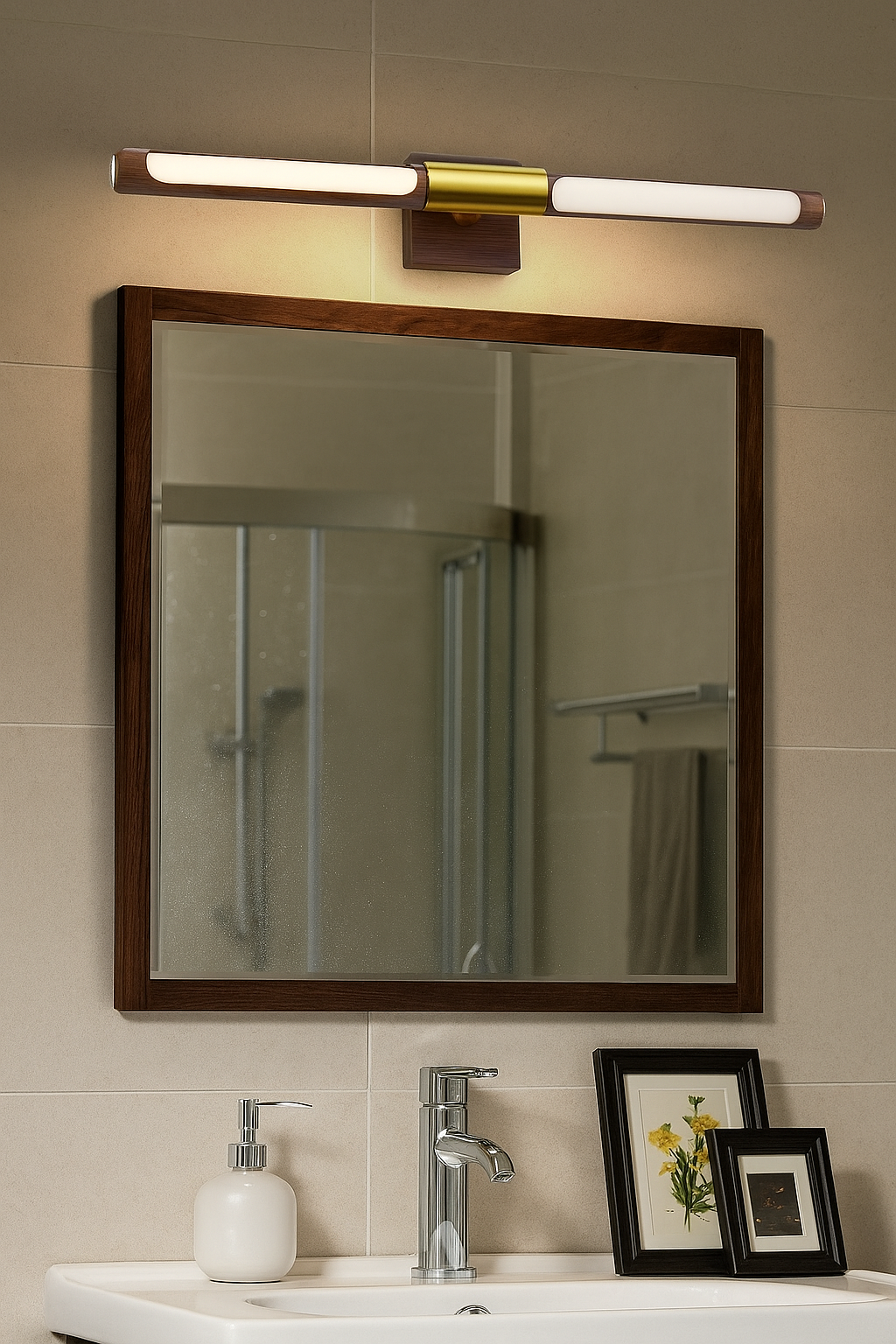 HDC 12W Dual-Tone Gold & Walnut Picture Accent Light (3-Color LED)