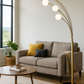 HDC HaloArc Minimalist Floor Lamp with Marble Side Table