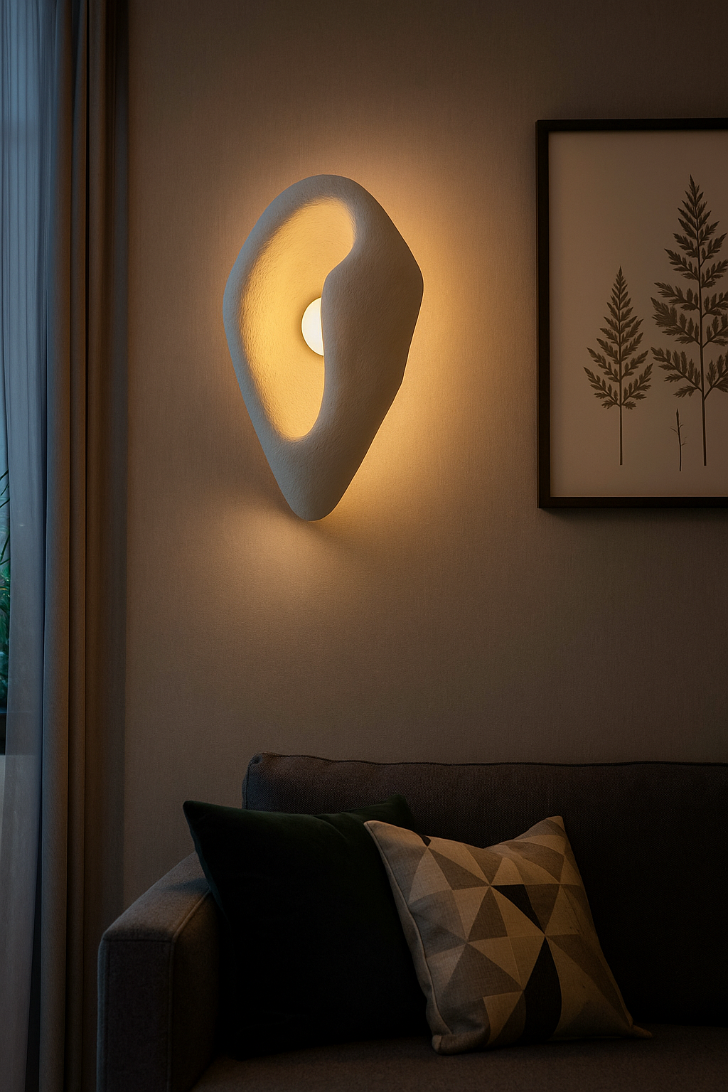 HDC Sculpt Glow Abstract Resin LED Wall Light For Living Room