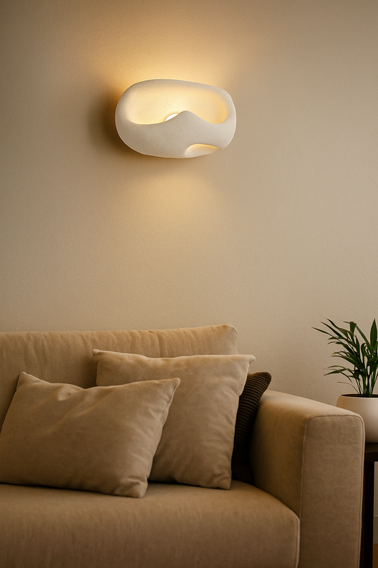 HDC Stone Bowl Abstract Resin LED Wall Light For Living Room