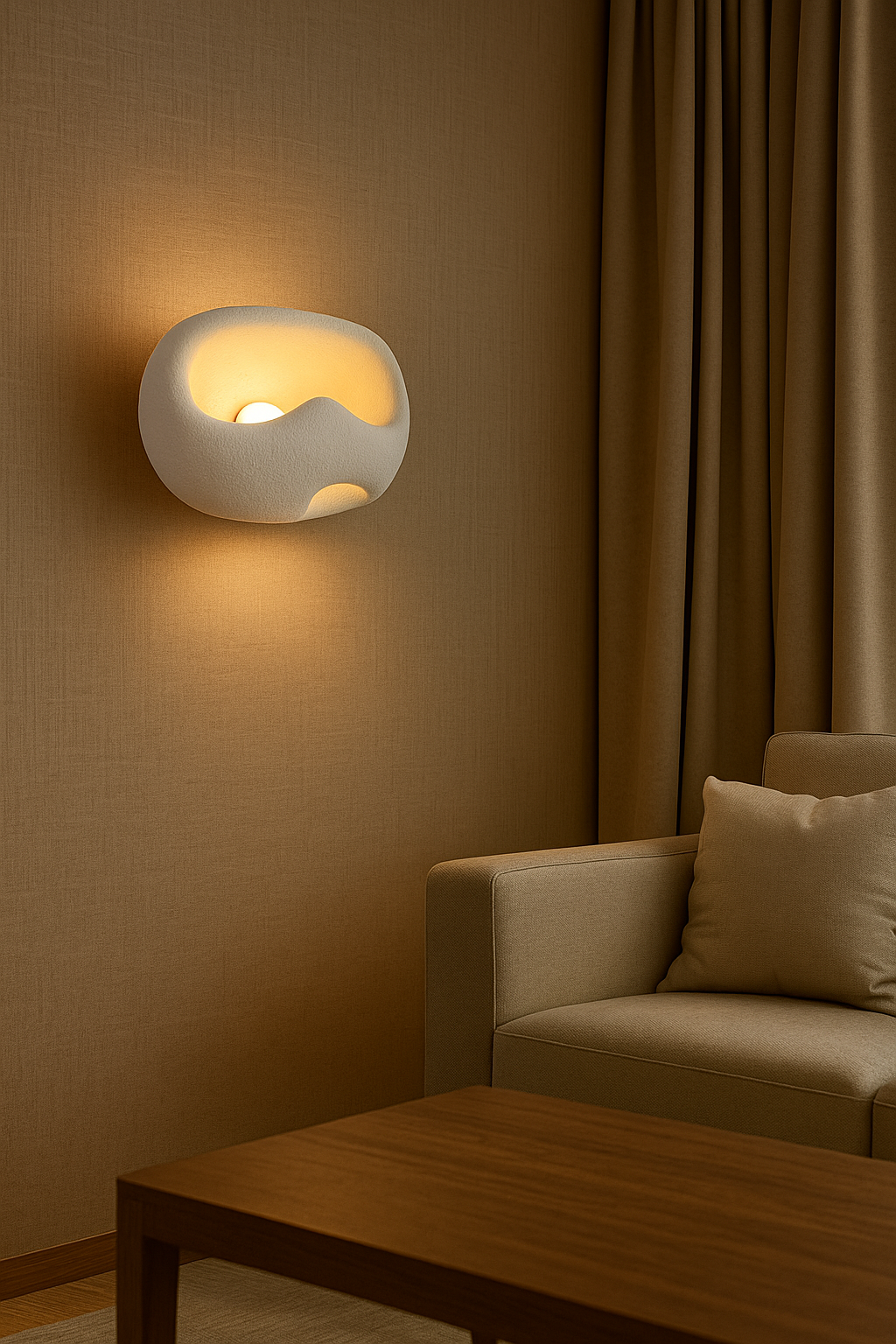 HDC Stone Bowl Abstract Resin LED Wall Light For Living Room