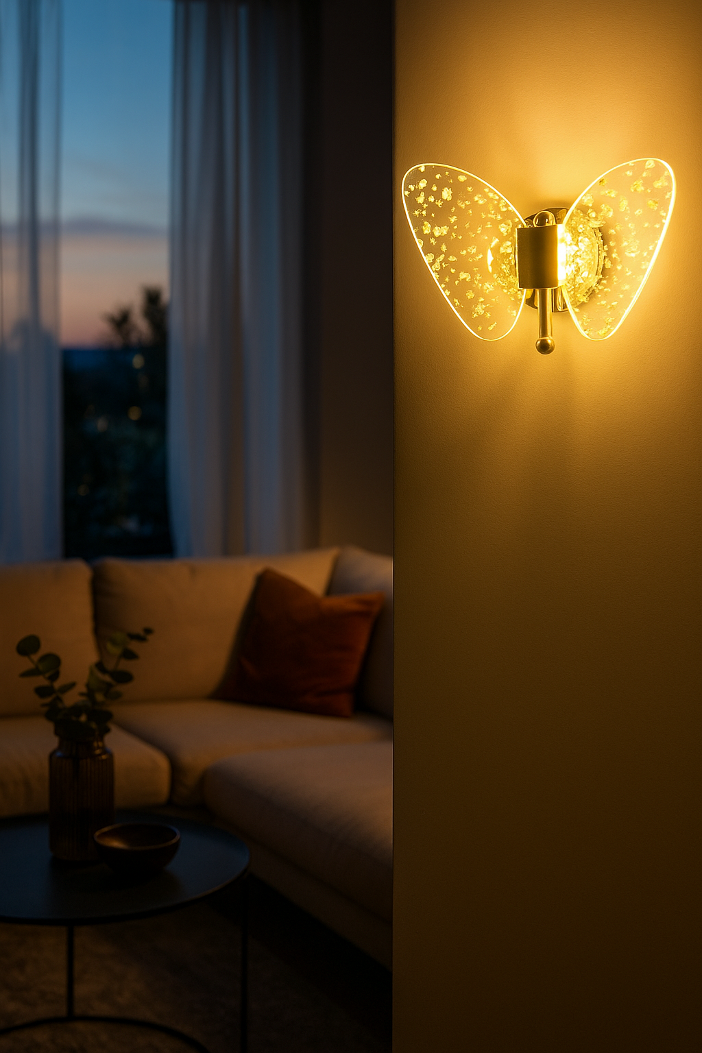 HDC Butterfly Glow Decorative LED Wall Light For Living Room