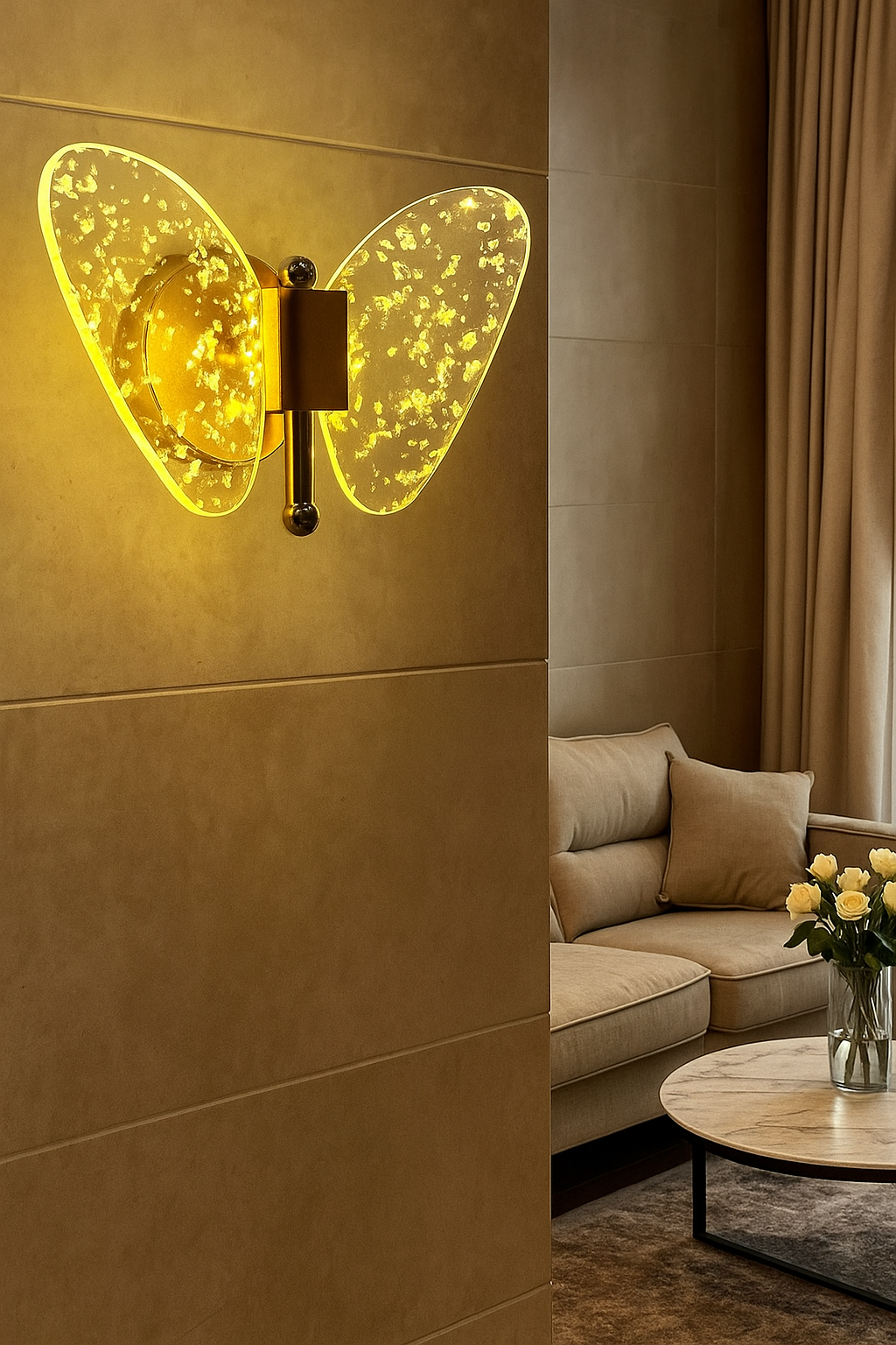 HDC Butterfly Glow Decorative LED Wall Light For Living Room