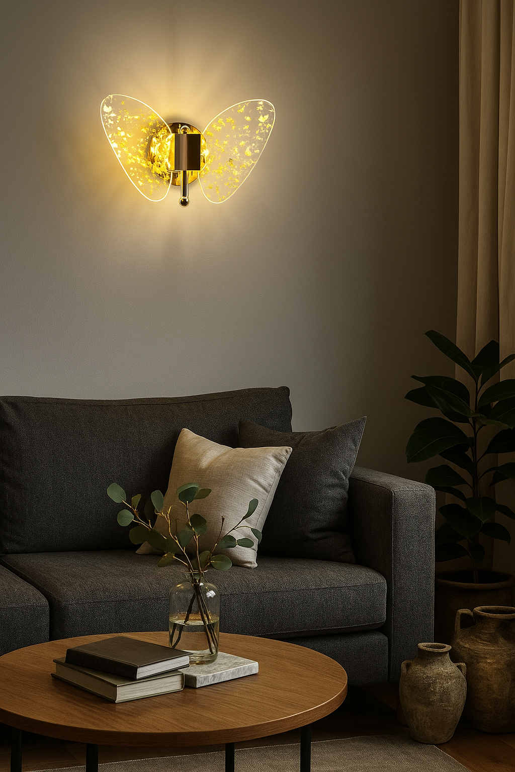 HDC Butterfly Glow Decorative LED Wall Light For Living Room