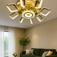 HDC Royale Radiance Crystal-Edge LED Chandelier Fan For Living Room
