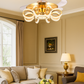 HDC Luxe Orbit Crystal Ring LED Chandelier Fan For Living Room