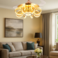 HDC Luxe Orbit Crystal Ring LED Chandelier Fan For Living Room