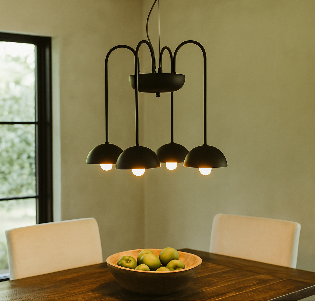 HDC Arc 5-Dome Modern Metal Chandelier Light For Living Room