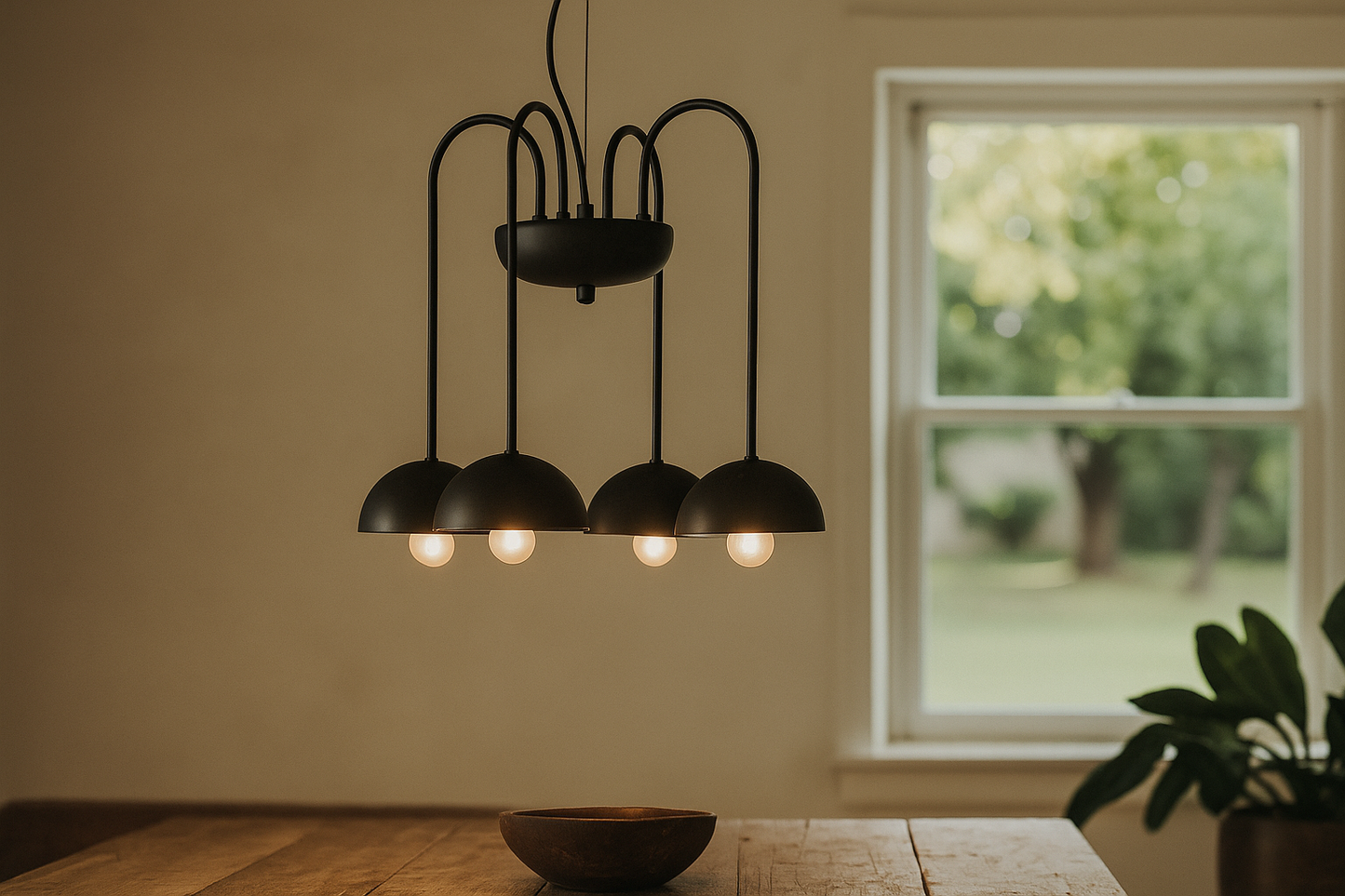 HDC Arc 5-Dome Modern Metal Chandelier Light For Living Room
