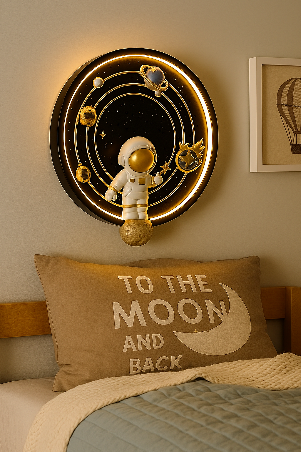 HDC Cosmic Galaxy Space Theme Astronaut LED Wall Light Decorative Night Lamp