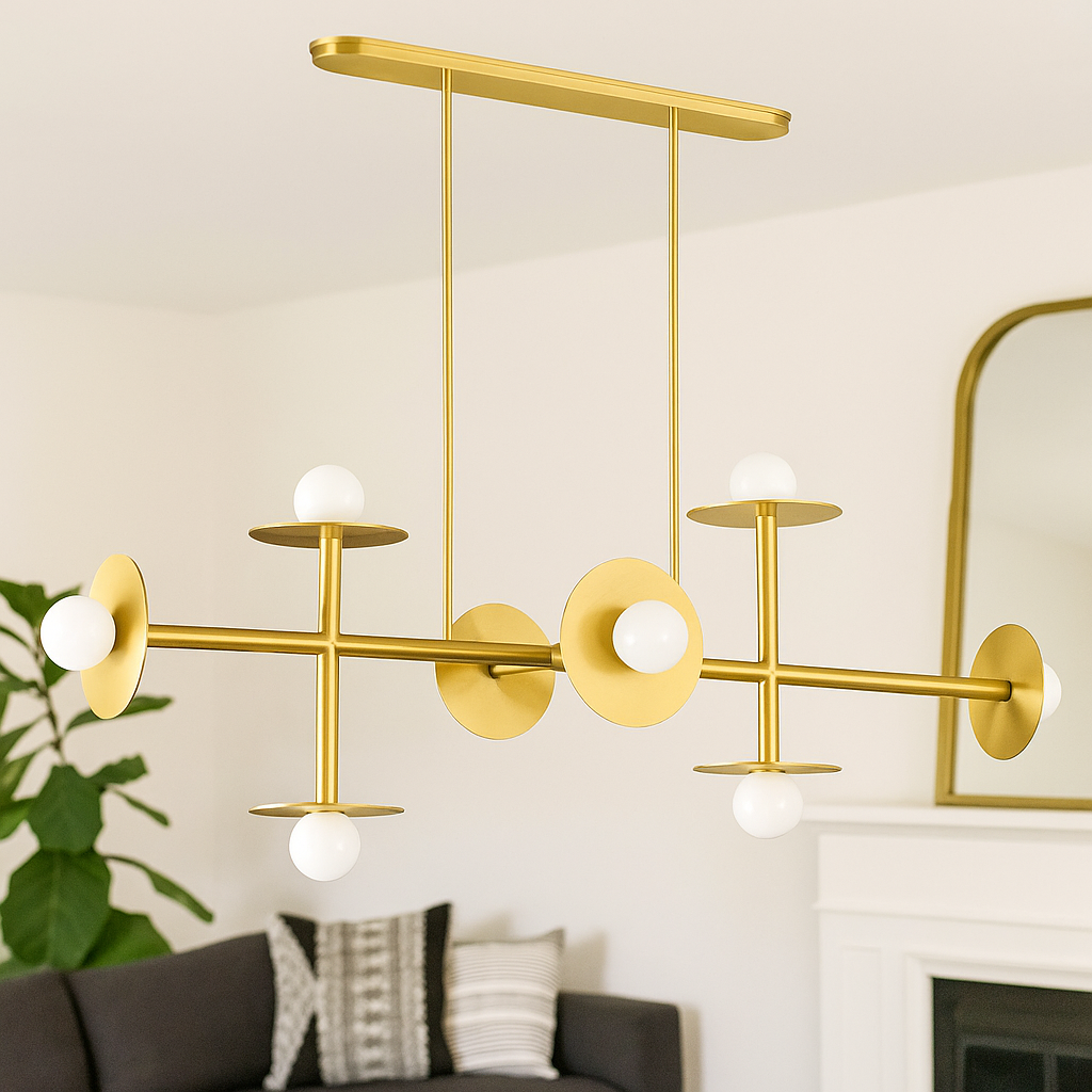 HDC Orion 8-Light Contemporary Gold Chandelier for Luxury Interiors
