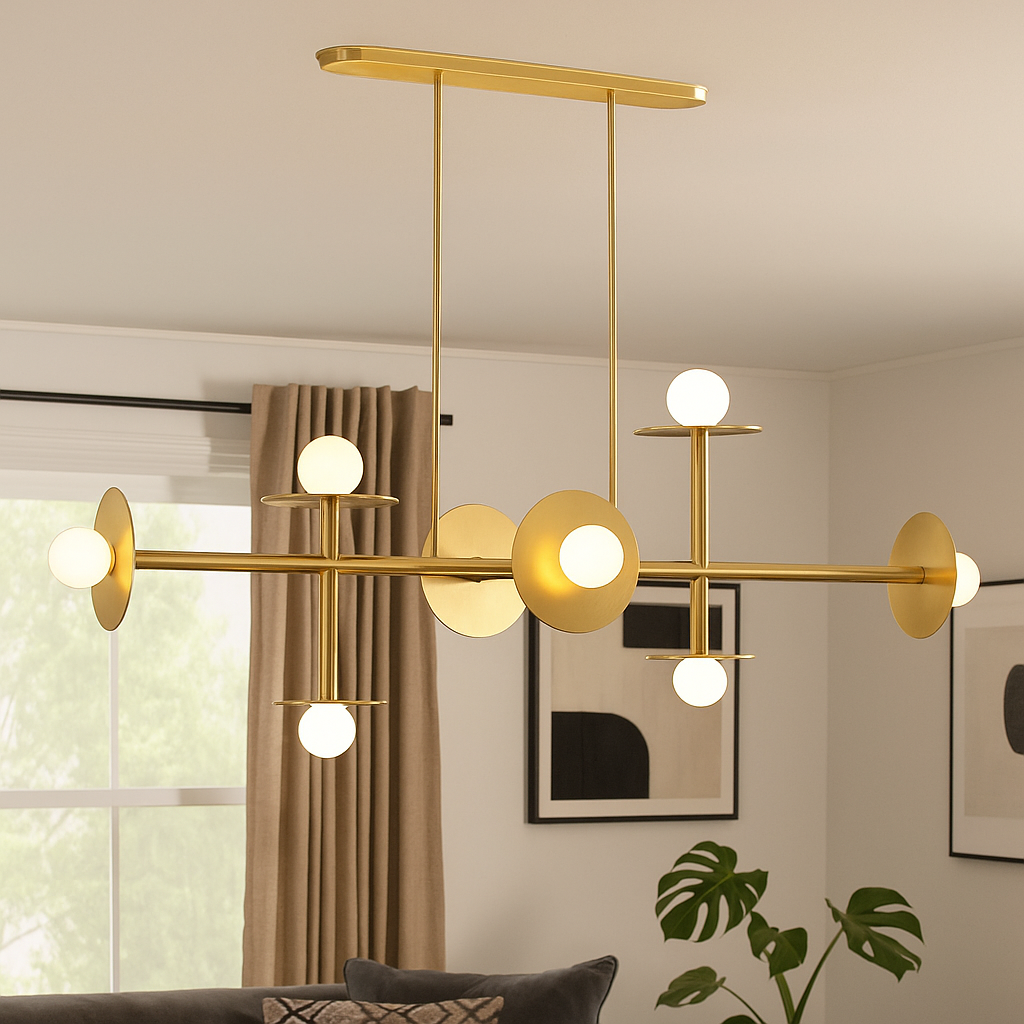 HDC Orion 8-Light Contemporary Gold Chandelier for Luxury Interiors