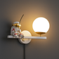 HDC Astronaut Globe White & Gold Space Theme LED Wall Lamp for Bedroom, Living Room & Kids’ Study