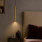 HDC Slim Gold Tube Modern Minimal Hanging LED Lamp for Bedside, Dining & Living Spaces