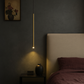 HDC Slim Gold Tube Modern Minimal Hanging LED Lamp for Bedside, Dining & Living Spaces